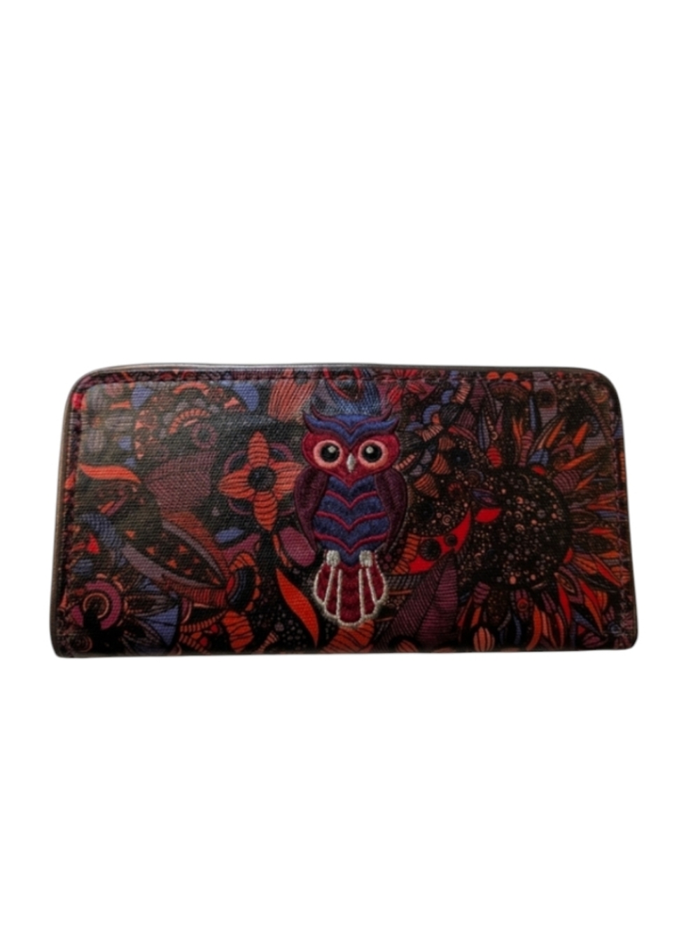 Sakroots Owl Embroidered Floral Snap Button Wallet